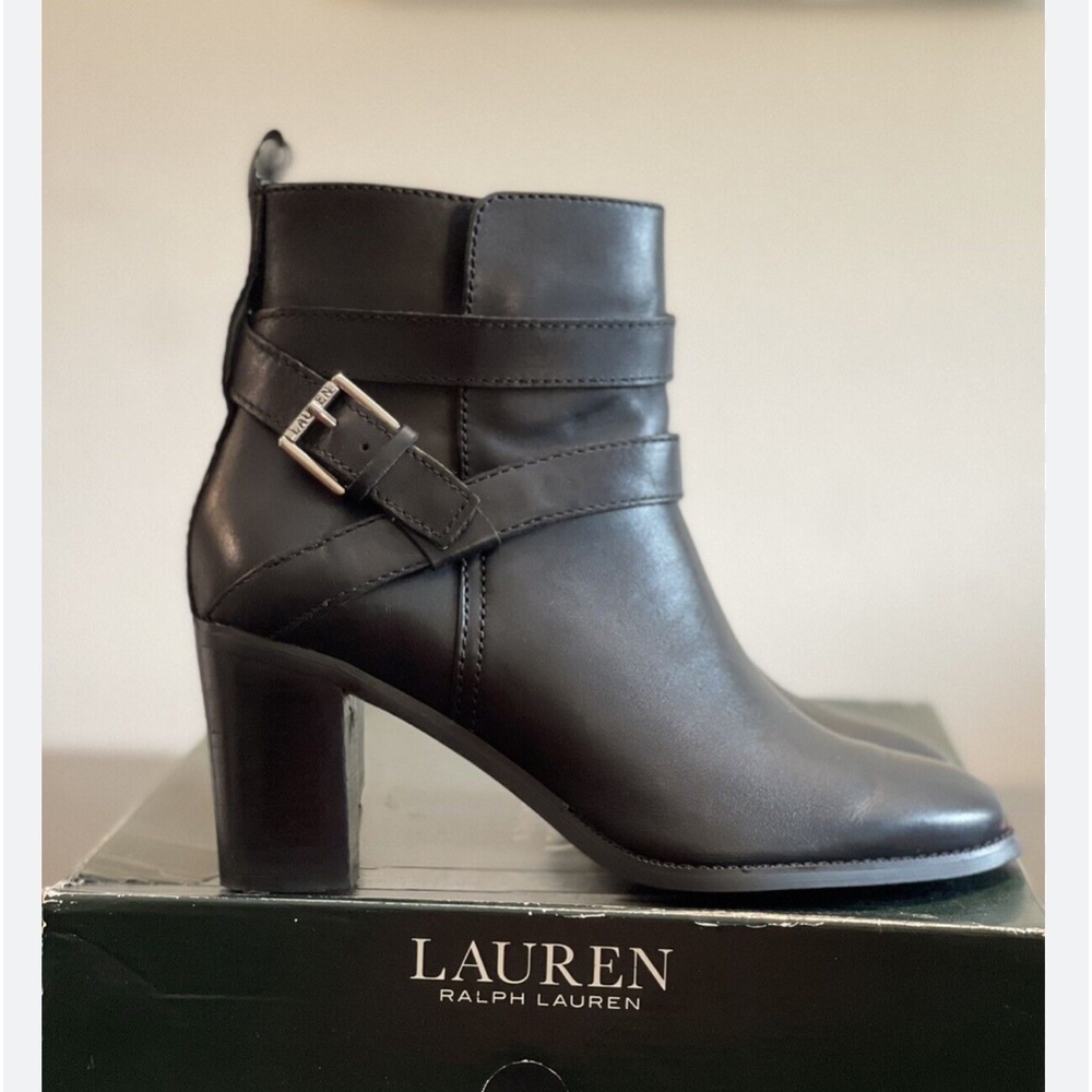 Ralph Lauren Cassy Leather Ankle Booties